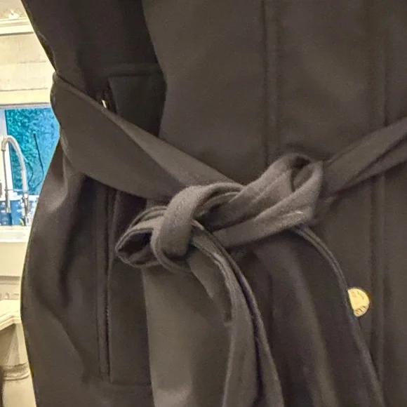 Michael Kors Black Trench Coat with Belt - Picture 4 of 11